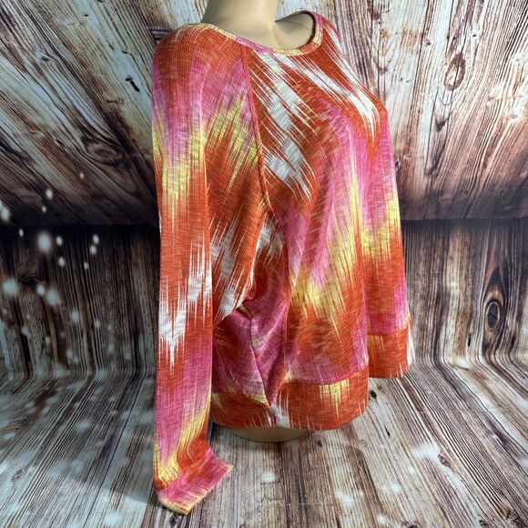 John Paul Richard Size Large Colorful Boho Open Knit Lightweight Sweater Top - Picture 2 of 9